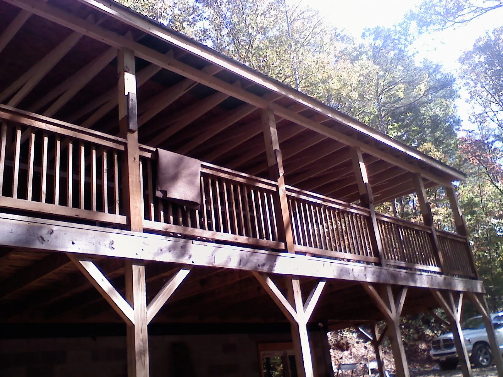 Timber framing under a new elevated porch and deck — Roof Leak Repair in Vining by Roofing Brothers